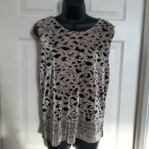 Plisse women's cheetah print tank top size large A-47